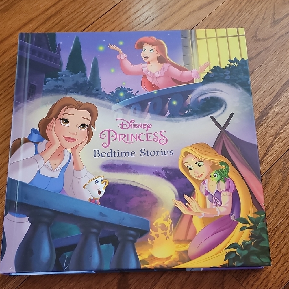 Disney Princess Bedtime Stories Book with Purple and Yellow Cover